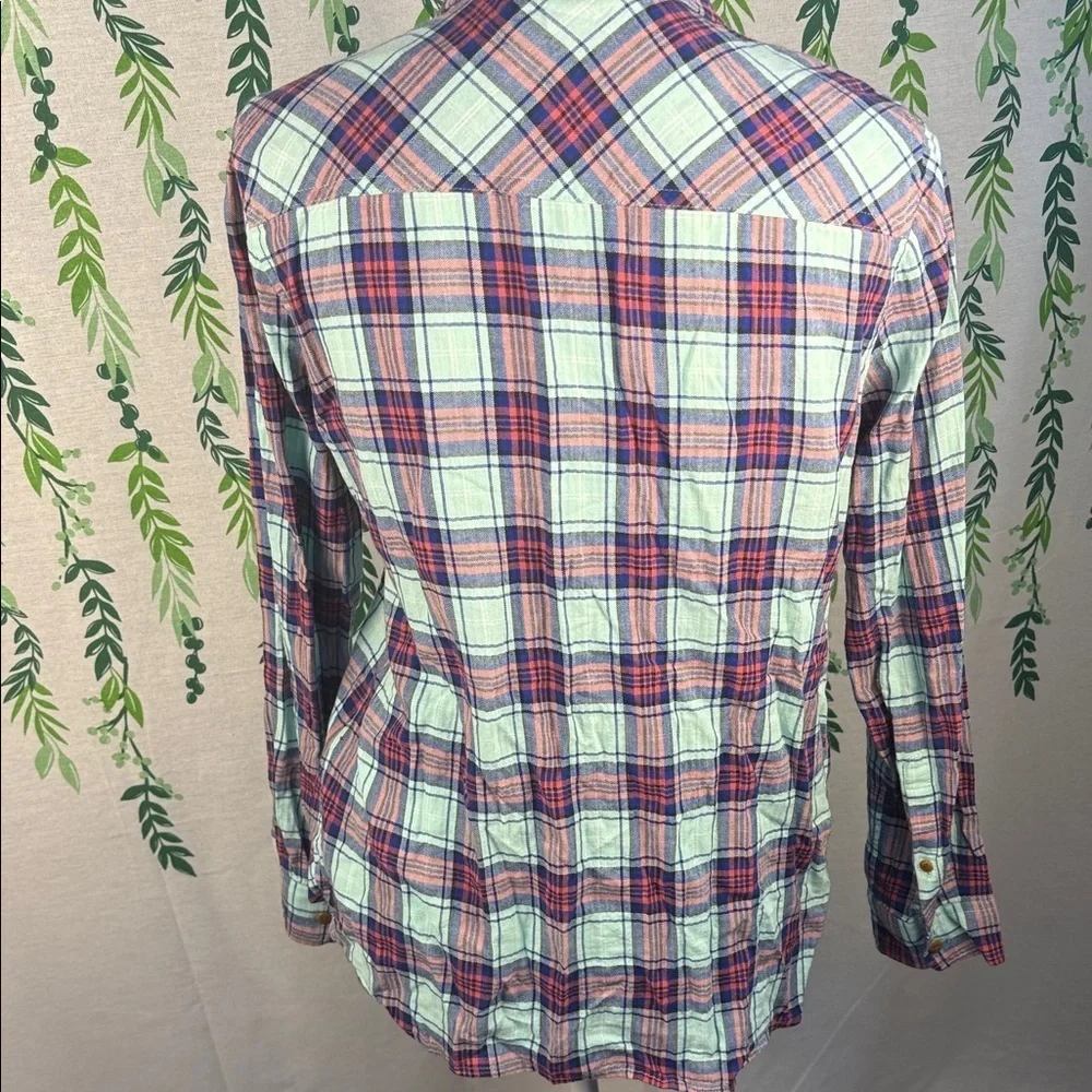 J. Crew Blue and Pink Plaid Shirt B5